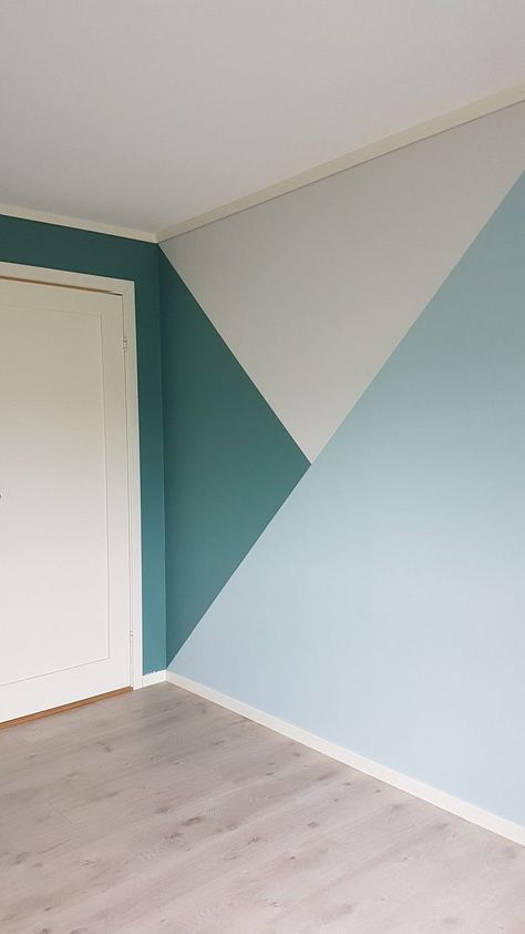 Geometric Wall Paint, Wall Paint Patterns, Room Color Combination, Wall Color Combination, Bedroom Color Combination, House Wall Design, Room Wall Colors, Kids Room Paint, Room Wall Painting