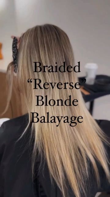 behindthechair.com on Instagram: "* Well this looks interesting 🤔 OMG Becky! 🤣 #btcFIRSTFEATURE by ... @hair.by.becky ❤️❤️❤️ Here is a better breakdown of how I easily take my colors to a more dimensional look with less time I call it a braided balayage because it give the appearance of a balayage when finished One thing not pictured (because I got busy and didn’t film it) was that I foiled her hairline for a money piece while this all processed Hope this helps better understand how I creat Growing Out Money Piece Hair, No Money Piece Balayage, Level 6 Hair Color With Money Piece, Fall Bronde Balayage With Money Piece, Face Framing Balayage Blonde, How To Reverse Balayage, How To Section Hair For Money Piece, Money Piece Balayage Technique, Reverse Braided Balayage