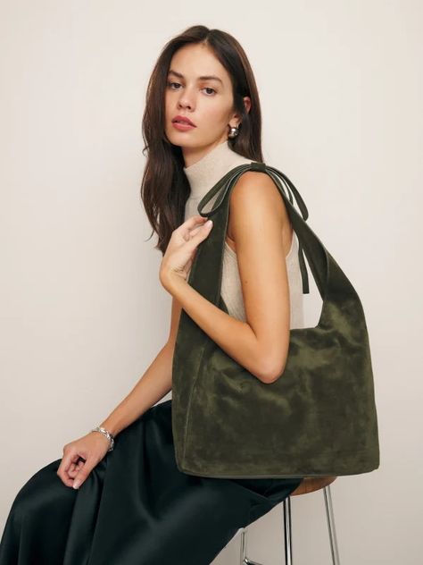 Sustainable Bags | Reformation Slouchy Leather Tote, Sustainable Bags, Sustainable Bag, Vintage Inspired Jewelry, The Medium, New Tops, New Bag, Magnetic Closure, New Shoes