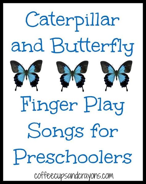 Caterpillar and Butterfly Finger Play Songs-Spring and Summer  Fun for Preschoolers Finger Play Songs, Songs For Preschoolers, Caterpillar And Butterfly, Songs For Preschool, Kindness For Kids, Butterfly Songs, Insects Preschool, Butterflies Activities, Bugs Preschool