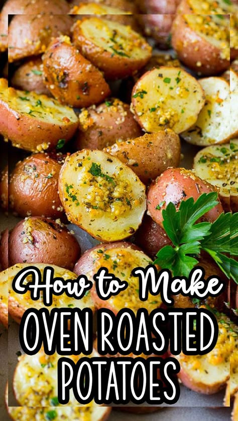 Oven Potato Recipes, Gold Potato Recipes, Baby Potato Recipes, Red Potato Recipes, Meatloaf Dinner, Thanksgiving Menu Ideas Traditional, Dinner Party Dishes, Oven Roasted Potatoes, Roasted Potato