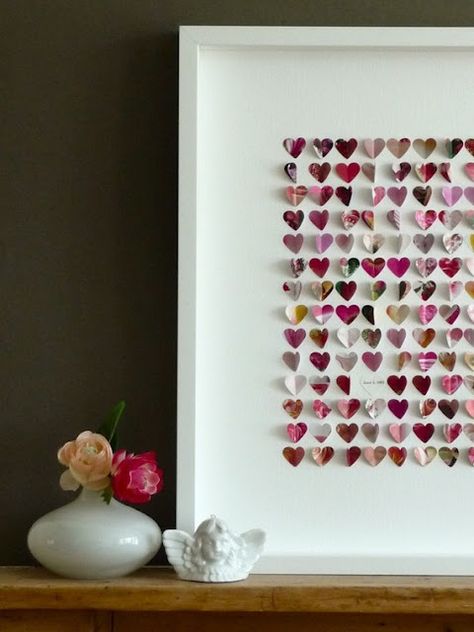 cool tiny hearts framed... My Funny Valentine, Handmade Heart, Paper Heart, Heart Frame, Project Inspiration, Heart Wall, Nursery Inspiration, Mini Heart, Crafty Craft