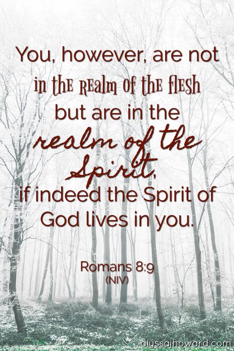 You, however, are not in the realm of the flesh but are in the realm of the Spirit, if indeed the Spirit of God lives in you. - Romans 8:9 (NIV) Gift Of Discernment, My Inspiration Quotes, Spiritual Discernment, The Voice Of God, Voice Of God, Spirit Of God, Romans 8, The Flesh, Favorite Bible Verses