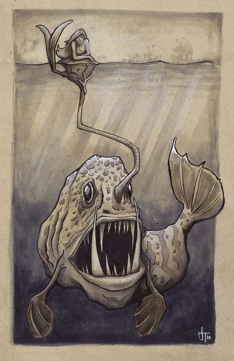 Sea Monster by Shadowjoe on DeviantArt Under The Sea Drawings, Sketch Prompts, Ocean Dragon, Hannah Tattoo, Sea Monsters Drawing, Sea Monster Art, Drawing Fish, Monster Sketch, Fear Itself