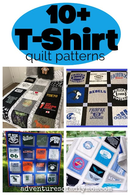 Make a memory quilt from t-shirts with these patterns. A variety of different styles of t-shirt quilts to make for graduation, weddings, or special occasions. Tshirt Quilt Tutorial, Diy T Shirt Quilt, Alabama Quilt, Tshirt Quilt Diy, Tee Shirt Quilts, Tshirt Quilt Pattern, Advanced Sewing Projects, T Shirt Blanket, Shirt Blanket