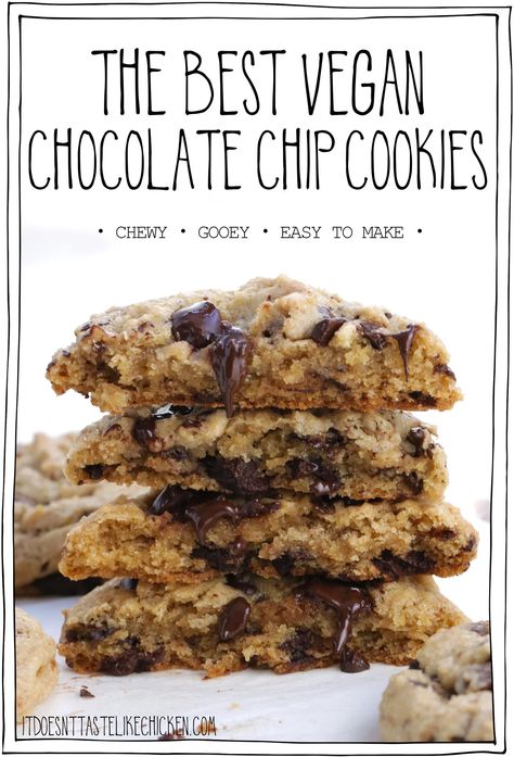 Vegan Molasses Cookies, Best Vegan Chocolate Chip Cookies, Vegan Chocolate Chip Cookie Recipe, Healthy Vegan Cookies, Breakfast Cookie Recipe, Dessert Cookies, Vegan Chocolate Chip Cookies, Chewy Chocolate Chip Cookies, Chip Cookie Recipe