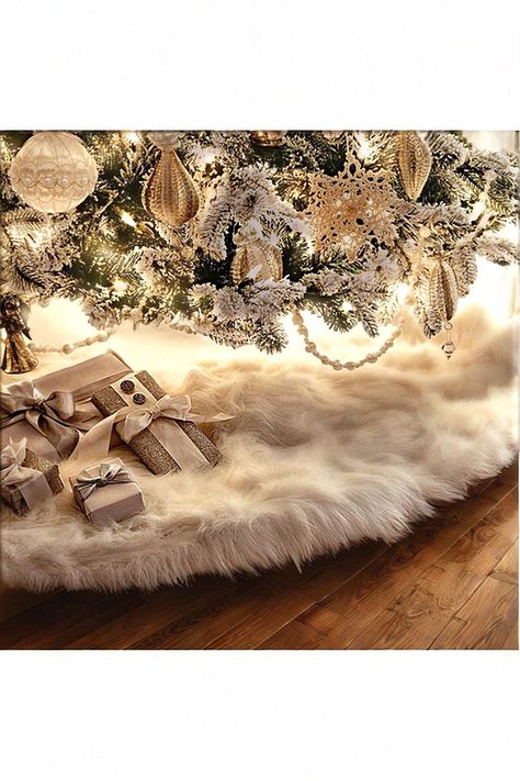 AOGU 48 Inch Faux Fur Christmas Tree Skirt White Plush Skirt for Merry Christmas Party Christmas Tree Decoration Fur Christmas Tree Skirt, Faux Fur Christmas Tree, Fur Tree Skirt, Fur Christmas Tree, Christmas Tree Decoration, Skirt White, Tree Skirt, Tree Decoration, White Skirts