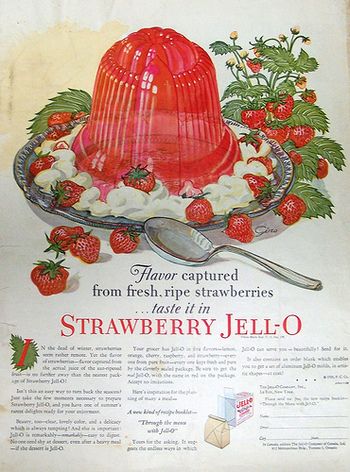 Vintage Jello, Vintage Food Posters, Old Advertising, Strawberry Jello, American Recipes, Vintage Dessert, Jell O, Food Ads, Retro Recipes