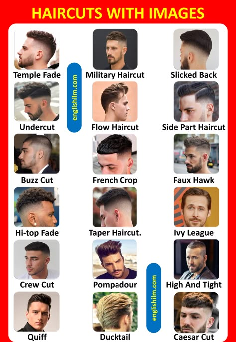 Names Of Mens Hairstyles, Fade Up Haircut Men, Barbers Haircut For Men, Hairstyles Names Mens, Soccer Haircuts For Men, Different Types Of Fades For Men, Crew Haircut Men, Haircut For Long Face Men, Hair Cuts For Side Parts