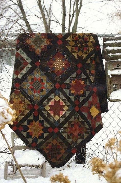 Quilt Colchas Quilting, Primitive Quilts, Quilt Modernen, Country Quilts, Sampler Quilts, Crazy Quilting, Fall Quilts, Block Patterns, Primitive Folk Art