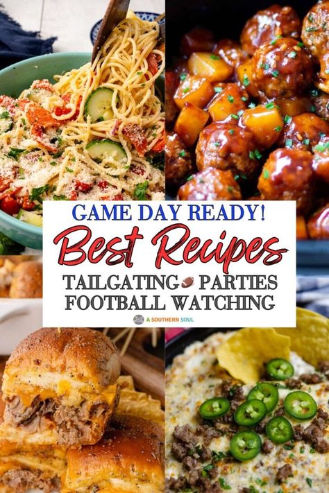 Spicy Sausage Dip, Kick Off Football, Football Tailgate Food, Crock Pot Baked Potatoes, Hot Dog Chili Sauce, Homemade Pimento Cheese, Beef Dip, Pork Nachos, Creamy White Chicken Chili