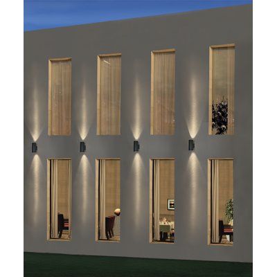 Bruck Cylinder 2-Light Outdoor Sconce Modern Exterior Lighting, Traditional Front Doors, Up Down Wall Light, Earthy Home, Facade Lighting, Garage Lighting, Outdoor Sconces, Lighting Outdoor, Outdoor Wall Lamps