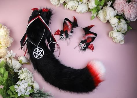 Dragon Ears, Kitten Play Gear, Wolf Ears And Tail, Anime Cat Ears, Dragon Tails, Ears And Tail Set, Cat Ears And Tail, Demon Horns, Dragon Horns