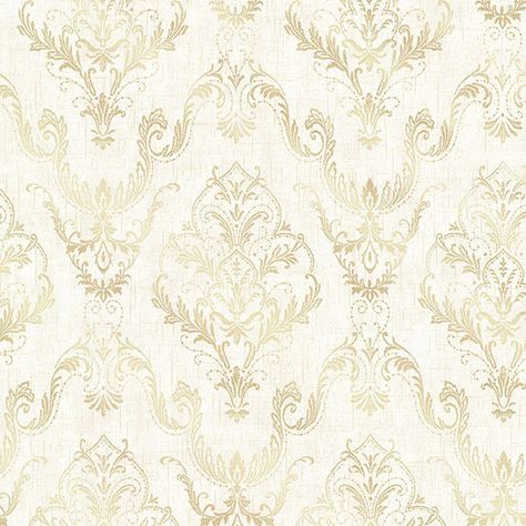 Sample Wiley Cream Lace Damask Wallpaper from the Avalon Collection by Brewster Home Fashions Gold And White Wallpaper, Grey Pattern Wallpaper, Grey Damask Wallpaper, Boutique Wallpaper, Copper Lace, Wallpaper Gold, Brewster Wallpaper, Wallpaper Warehouse, Home Decor Wallpaper