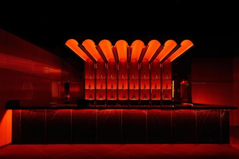 Stage Bar Design, Night Club Exterior, Jazz Club Architecture, Japanese Night Club, 80s Nightclub, Red Nightclub, Club Architecture, Club Interior Design, Japanese Jazz Bar