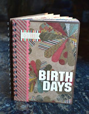 Tutorial | Birthday Book & Card Holder · Scrapbooking | CraftGossip.com Cinch Projects, Birthday Card Book, Birthday Card Holder, Journals Diy, Birthday Reminder, Birthday Book, Bookmaking, Card Boxes, Dyi Projects