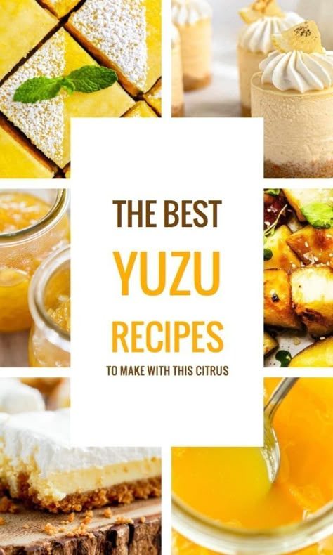 Asian Inspired Dessert Recipes, Yuzu Juice Recipes, Yuzu Kosho Recipe, Yuzu Cookies, Yuzu Cake Recipe, Yuzu Recipes Desserts, Yuzu Curd, Yuzu Cheesecake Recipe, Yuzu Cake