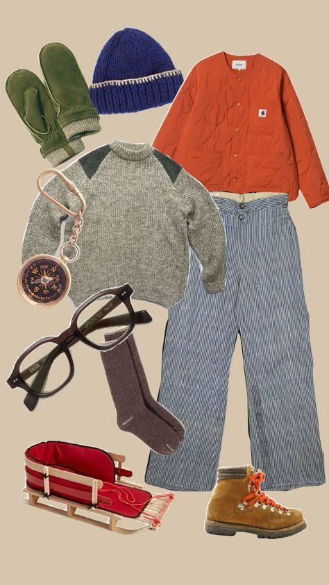 Grandad Aesthetic Outfit, Outfit Ideas Cold Weather Casual, Eclectic Grandpa Winter, Winter Workwear Outfits, Vintage Fall Aesthetic Outfit, Eclectic Grandpa Outfits, Grampa Core Outfits, Eclectic Grandpa Style, Electric Grandpa Aesthetic