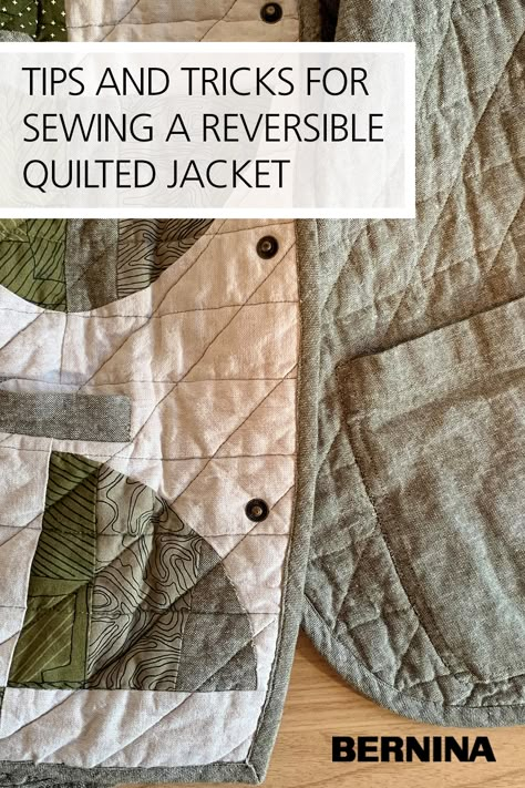 Quilted Robe Jacket, Reversible Jacket Pattern, Quilted Linen Jacket, Sew A Quilted Jacket, Tamarack Quilted Jacket, Kantha Jacket Pattern Free, Sewing Reversible Clothing, Quilted Jacket Diy Coat Patterns, Quilted Jacket Patchwork