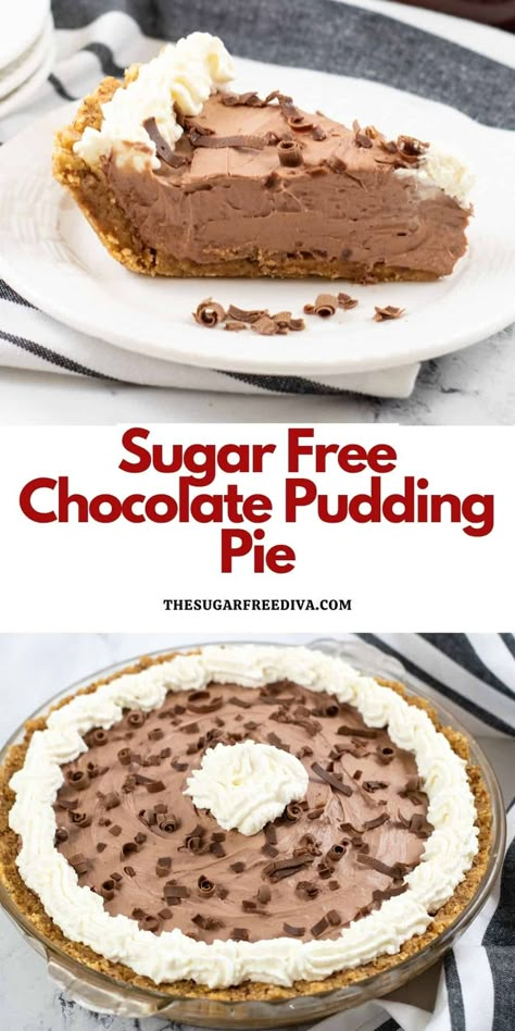 Sugar Free No Carb Desserts, Sugar Free Dessert Easy, Dessert Ideas For Diabetics, Sugar Free Desserts For Diabetics Pie, No Sugar Thanksgiving Desserts, Sugar Free Pies Recipes, Low Carb Chocolate Pie, Keto Chocolate Pie Recipes, Easy Sugar Free Desserts For Diabetics Low Carb