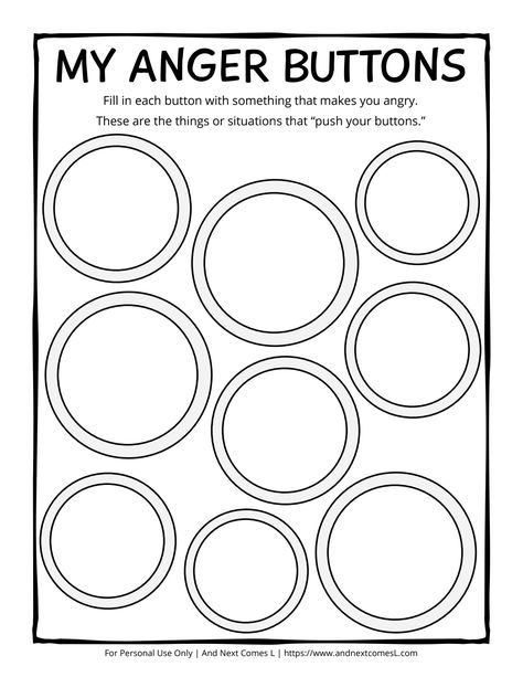 Anger Buttons Printable.pdf - Google Drive Social Worker Worksheets, Emotions Art Therapy, Anger Buttons Worksheet, Therapy Printables, Therapy Ideas For Teens, Activities For Middle Schoolers, Art Therapy Activities Printables, Anger Management Activities For Kids, Anger Worksheets