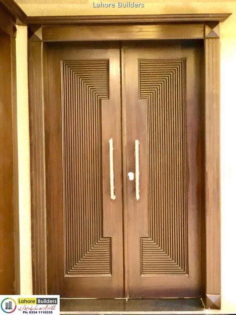 Main Door Jodi Design, Modern Wooden Double Doors Entrance Front Entry, Main Door Designs Indian, Door Design Exterior, Main Entrance Wooden Doors, New Door Design, Main Door Design Photos, Entry Door Designs, Door Design Ideas