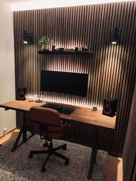 smart work setup and desk station Bedroom Design Trends, Modern Home Offices, Home Studio Setup, Small Home Offices, Home Studio Music, Office Inspo, Small Home Office, Workspace Design, Studio Setup