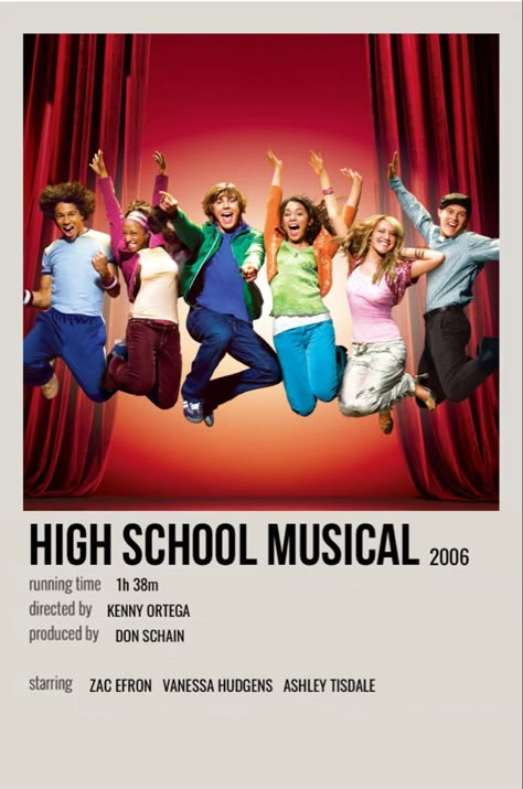 minimal polaroid movie poster for high school musical Movie Polaroids, High School Movies, Zac Efron And Vanessa, Polaroid Movie Poster, High School Musical 3, High School Music, Iconic Movie Posters, Girly Movies, Film Posters Minimalist