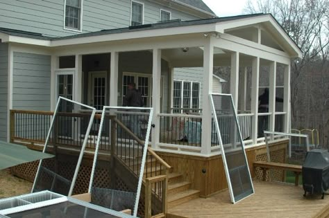 screened in porch ideas | ... porch is smaller. We don't want a knee wall. Will use Ezebreeze vinyl Screened In Porch Ideas, Screen Porch Ideas, Screened Porch Ideas, Screened In Porch Diy, Screen Porches, Porch Kits, Screened Porch Designs, Screened In Deck, Balkon Decor