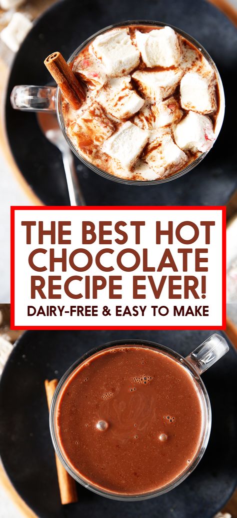 Dairy Free Slow Cooker Hot Chocolate, Homemade Hot Chocolate Non Dairy, Milk Free Hot Chocolate, Crockpot Hot Chocolate Non Dairy, Best Dairy Free Hot Chocolate Recipe, Vegan Crock Pot Hot Chocolate, Dairy Free Sugar Free Hot Chocolate, Dairy Free Hot Cocoa Recipe, Hot Chocolate Recipes Dairy Free