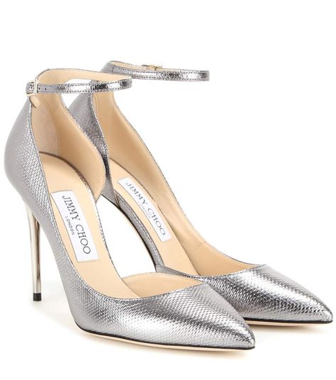 mytheresa.com - Lucy 100 metallic snakeskin pumps - Luxury Fashion for Women / Designer clothing, shoes, bags Heels Jimmy Choo, Jimmy Choo Boots, Metallic Pumps, Black Stiletto Heels, Shoes Pumps Heels, Jimmy Choo Pumps, Heels Silver, Leather Footwear, Jimmy Choo Heels