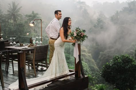 Wedding In Bali Indonesia, Bali Vow Renewal, Vow Renewal Destination Ideas, Bali Destination Wedding, Bali Wedding Photoshoot, Intimate Wedding Indonesia, Ubud Wedding, Magical Wedding Venues, Bali Wedding Dress