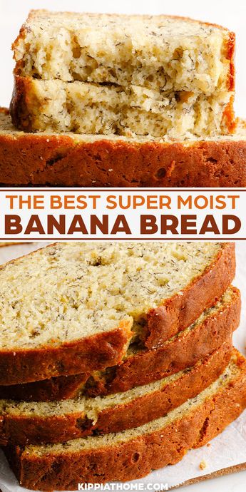 This moist banana bread recipe is loaded with sweet banana flavor. You are going to love the ease of this one-bowl recipe and the moist banana deliciousness. #bananabread #kippiathome All Things Mama Recipes, Southern Living Banana Bread, Moistest Banana Bread Recipe, Best Banana Bread Recipe Moist, Recipes For Old Bananas, Bananna Bread, Super Moist Banana Bread Recipe, Recipes With Bananas, One Bowl Banana Bread