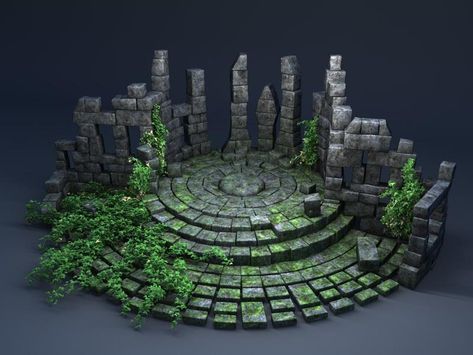 Dnd Diy, Dnd Crafts, Temple Ruins, Warhammer Terrain, Minecraft Inspiration, Art Landscapes, Wargaming Terrain, Minecraft Architecture, 3d Modelle