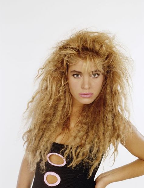 image Curly Mohawk Mullet, Glow Up Hairstyles, 80s Prom Queen, 80's Hairstyles, Macbeth Costumes, Wave Hair Styles, Challenger Explosion, 80s Hair And Makeup, Crimping Hair