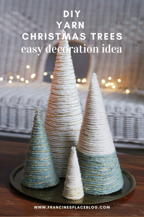 Christmas Crafts Diy Projects, Diy Yarn, Christmas Tree Crafts, Christmas Projects Diy, Simple Christmas Tree, Xmas Diy, Holiday Crafts Christmas, Christmas Craft Ideas, Easy Christmas Diy