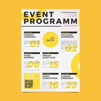 Minimalist social media post template collection | Premium Vector Program Layout Design Event, Program Event Design, Event Program Layout, Tentative Program Design, Program Design Layout, Program Poster Design, Schedule Poster Design, Event Poster Design Layout, Event Program Design