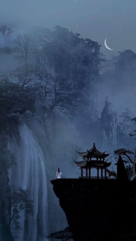 Ancient Chinese Aesthetic, Ancient China Aesthetic, Eerie Photography, Bahasa China, Chinese Wallpaper, Chinese Historical Drama, Night Sky Painting, Chinese Aesthetic, Chinese Art Painting