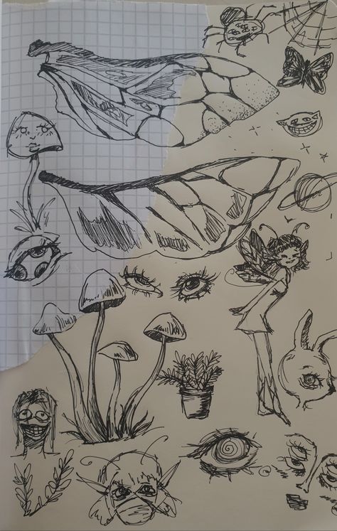 Fairy Core Journal, Spooky Fairy Drawing, Gremlincore Drawing, Cottage Core Sketchbook, Dark Fairycore Drawing, Witch Core Drawing, Forest Core Drawing, Witchcore Drawing, Creepy Fairy Drawing