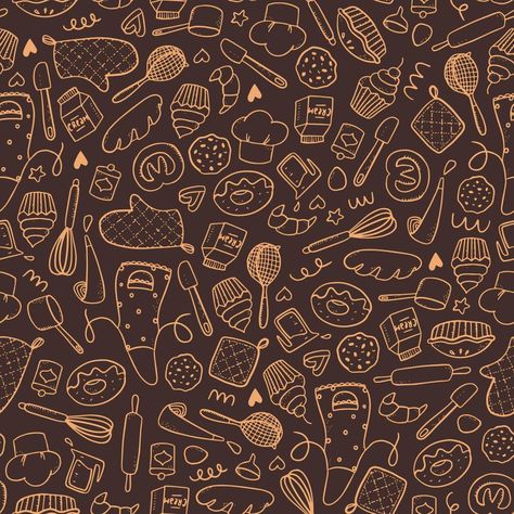 Caramel Background, Food Background Wallpapers, Cute Seamless Pattern, Hand Drawn Doodles, Cute Bakery, Pink Wrapping Paper, Candle Quotes, Floral Wrapping Paper, Wrapping Paper Design