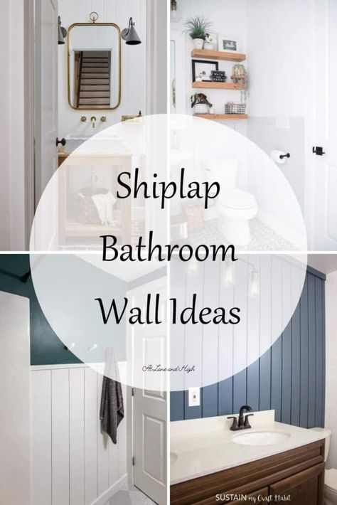 Shiplap Powder Room, Shiplap Bathroom Ideas, Shiplap Bathroom Wall, Bathroom Wall Ideas, Painting Shiplap, Beadboard Bathroom, Half Bath Remodel, Tile Ideas Bathroom, Wood Wall Bathroom