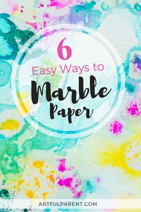 Wondering how to marble paper? Here are six marbling techniques that are easy, fun, and kid-friendly. Plus the results are beautiful! #watercolors #watercolorsforkids #kidsactivities #artforkids Artful Parent, Kids Art Activities, Marbling Paper, Coloring Crafts, Paper Marbling, Weaving For Kids, Marbling Techniques, Art Preschool, Water Marbling