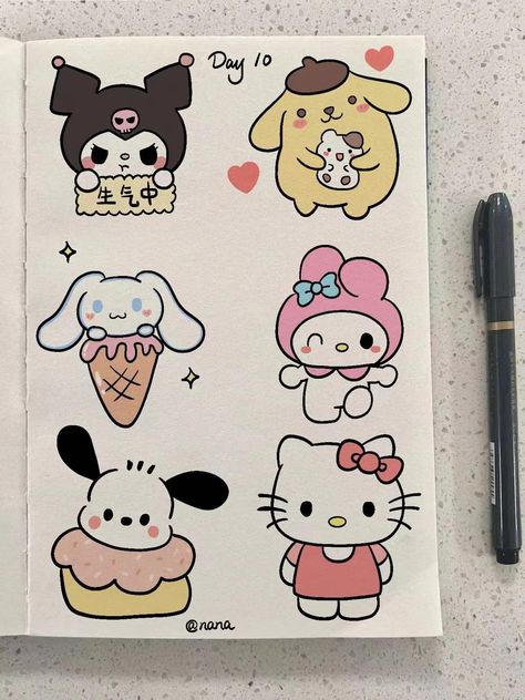 Teddy Bear Drawing, Magic Runes, Doodle Doodle, Cute Easy Doodles, Meaningful Drawings, Kitty Drawing, Hello Kitty Drawing, Hello Kitty Art, Minimalist Tattoos