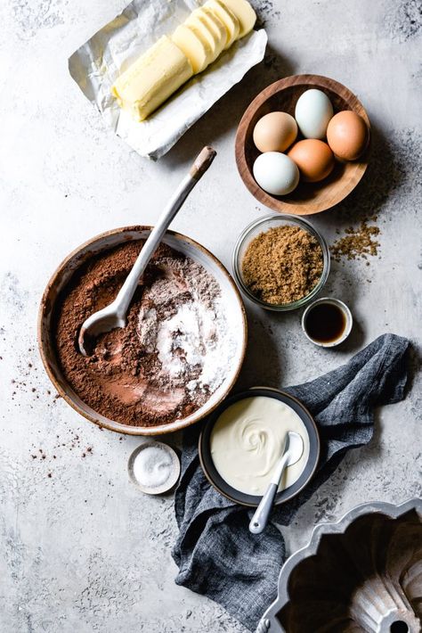 Food Photography Cake, Ingredients Photography, Bojon Gourmet, Teff Flour, Baking Photography, Cooking Photography, Chocolate Bundt, Dessert Photography, Chocolate Bundt Cake