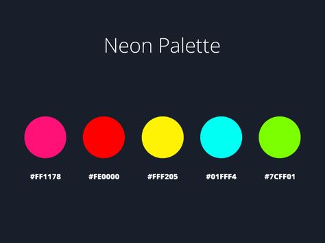 Neon Palette by Nicola Lops Neon Gradient Palette, Neon Branding, Neon Palette, Neon Color Palette, Neon Colour Palette, Hex Color, Neon Colours, Hex Color Palette, Palette Design