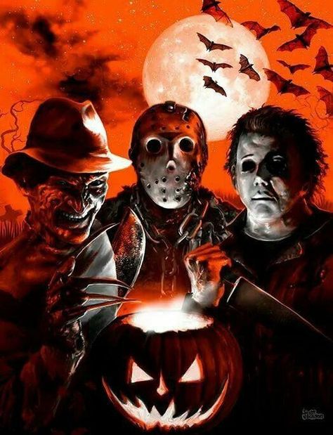 Freddy, Jason and Micheal halloween horror halloween pictures halloween images halloween ideas jason voorhees freddy kruger micheal myers Image Halloween, Horror Vintage, Halloween Characters, Horror Movie Icons, Horror Artwork, Film Horror, Wallpaper Halloween, Horror Posters, Horror Movie Art