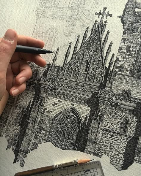 Architecture Design Sketch, Architecture Concept Drawings, Architecture Drawing Art, Detailed Drawings, Urban Sketching, Detail Art, Architecture Sketch, Pen Art, Book Art Drawings