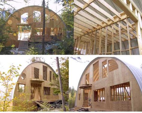 Quansa Hut Houses, Arched Homes, Quonset Hut Home, Quonset House, Earth Dome, Quonset Home, House Types, Quonset Homes, Quonset Hut Homes