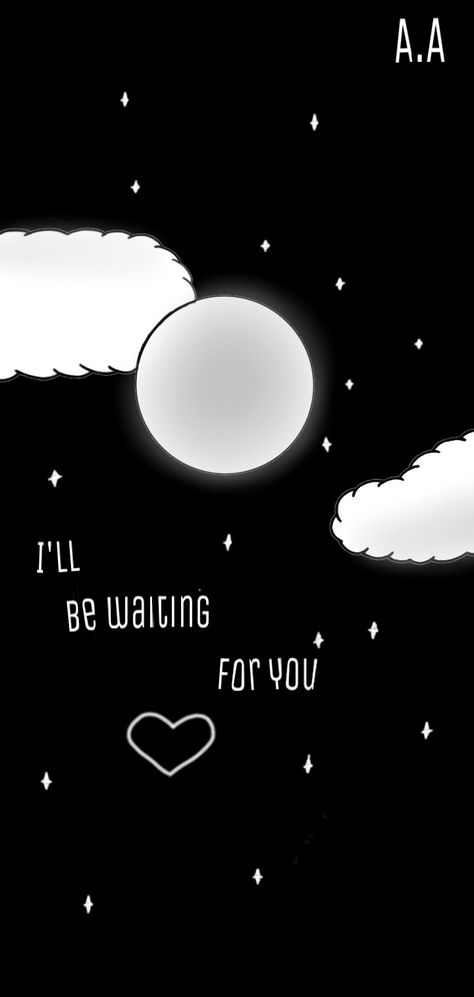 #moon #draw #artdigital Il Wait For You Quotes, I’ll Wait For You, Waiting For You Quotes, I'll Be Waiting, Animation Story, Waiting For U, Barbara Eden, Waiting For Someone, Creative Artwork