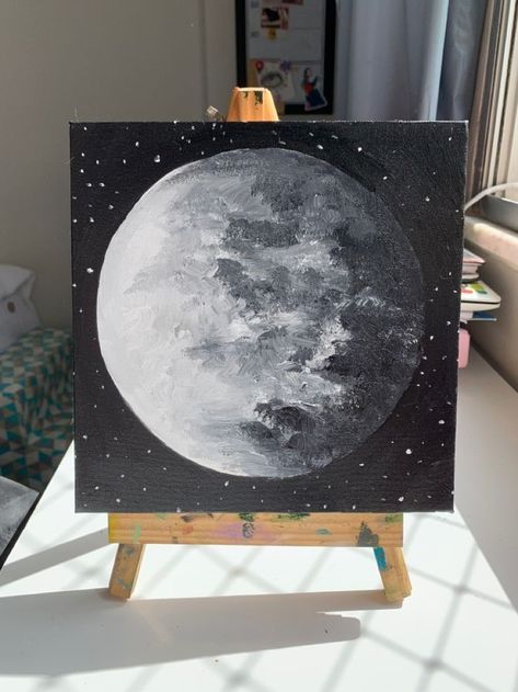 #acrylicpainting #artist #artwork  #artistsoninstagram #artoftheday  #paintings #paintingoftheday  #watercolorpainting #paint #drawing  #landscapepainting #artgallery #watercolor Moon Painting Ideas Easy, Simple Moon Painting Ideas, Feminist Paintings Simple, Draw Moon Easy, Painting Ideas On Canvas Moon, Simple Moon Painting, Moon Wall Painting, Easy Moon Painting, Moon Painting Ideas